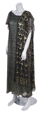 Lot 338 - Clothing. An Egyptian-style Assuit dress, circa 1920s, & and Assuit shawl.