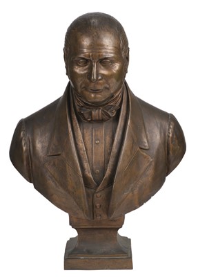 Lot 45 - English School. Portrait of a Gentleman, later 19th century, bronze half bust