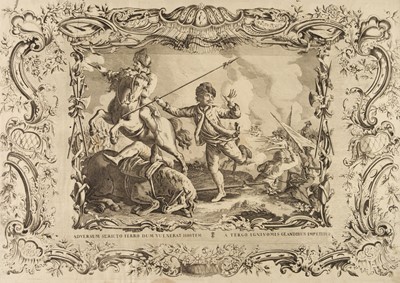 Lot 54 - Military Scenes. Four large unattributed military and battle scenes, circa 1750