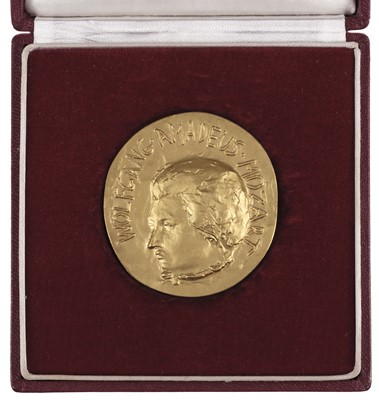 Lot 52 - Manzu (Giacomo, 1908-1991). Wolfgang Amadeus Mozart, gilt bronze commemorative medal, 1956