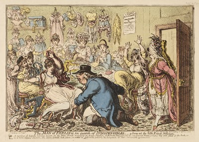 Lot 129 - Gillray (James). The Man of Feeling in Search of Indispensibles, H. Humphreys, February 12th, 1800