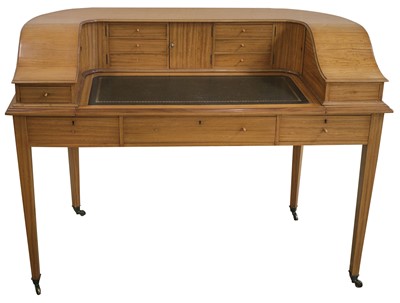 Lot 462 - Desk. An Edwardian Carlton House satinwood desk