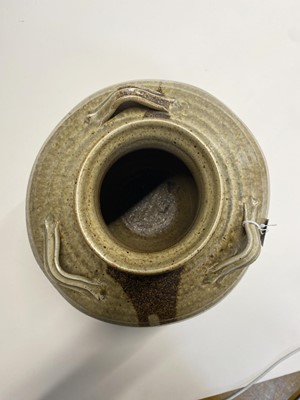 Lot 419 - Prindl (Chris, 1968-). A large wood fired globular stoneware jar with handles