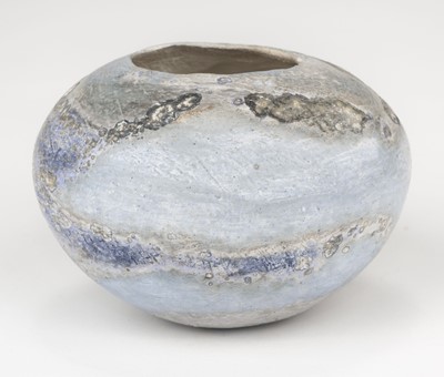 Lot 416 - Owen (Elspeth, 1938-). A mottled earthenware round vase and rattle