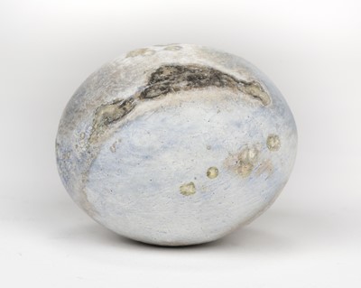 Lot 416 - Owen (Elspeth, 1938-). A mottled earthenware round vase and rattle
