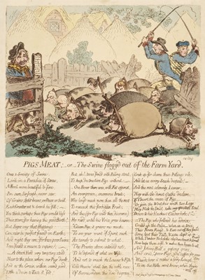 Lot 119 - Gillray (James). Pigs Meat or The Swine Flogged out of the farm Yard, London: H. Humphreys, 1798