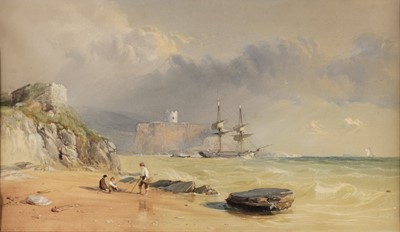 Lot 112 - Jackson (Samuel Phillips, 1830-1904). Coastal scene, 1857