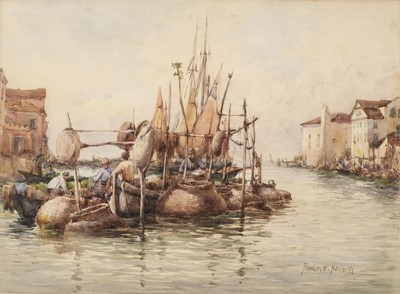 Lot 157 - Nesbitt (Frances Emily, circa 1864-1934). Floating Market in Venice, watercolour