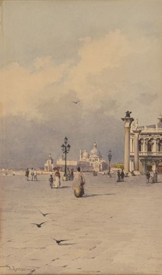 Lot 138 - Prosdocimi (Alberto, 1852-1925). Venice The Salute in the Distance, watercolour