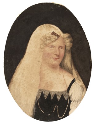 Lot 72 - Biffin (Sarah, 1784-1850). Miniature portrait of Mrs Parry, by Miss Biffin Without Hands, 1822