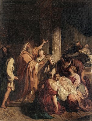 Lot 86 - Coghetti (Francesco, 1804-1875). Presentation in the Temple, oil on canvas