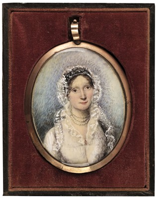 Lot 88 - English School. A pair of miniature marriage portraits, circa 1840s