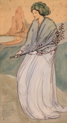 Lot 154 - Smith (Pamela Colman, 1878-1951). Group of Young Women, 1903, watercolour and black ink