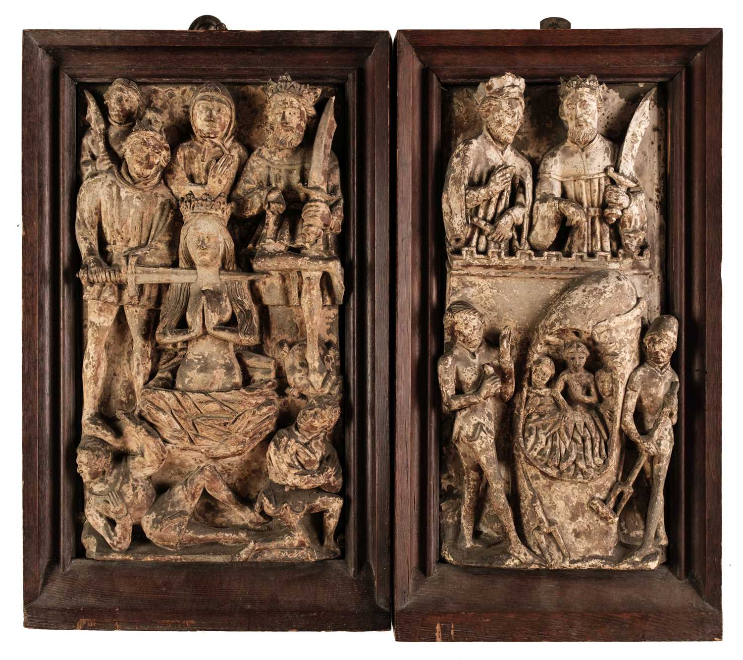 Relief Panel Lot 38 - Alabaster Relief Panels. The Burning of the