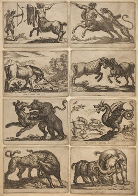 Lot 4 - Tempesta (Antonio, 1555-1630). Battling Animals, circa 1600, 8 etched prints