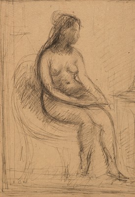 Lot 200 - Klinghoffer (Clara, 1900-1972). Female Nude, charcoal on buff paper