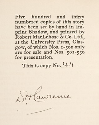 Lot 650 - Lawrence (D. H.) Rawdon's Roof, limited edition, 1928