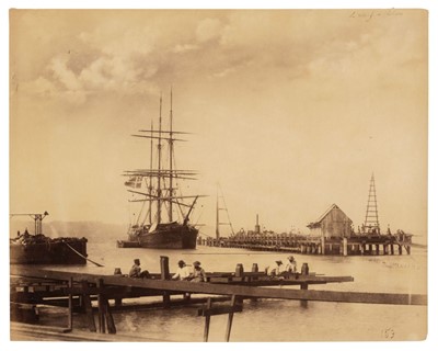 Lot 86 - Panama. The Wharf: (East End of the Canal), 1884, albumen print