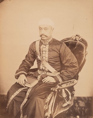 Lot 98 - Salar Jung I (Mir Turab Ali Kahn, 1829-1883). Portrait of the Prime Minister of Hyderabad State