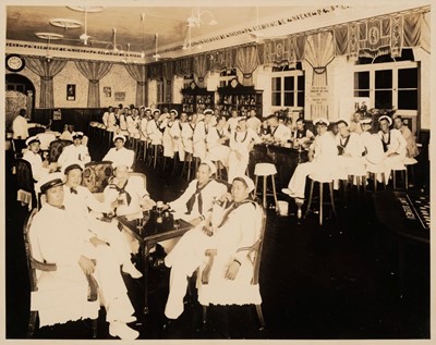 Lot 14 - China. A group of British and American sailors at New Palace Cabaret, Chefoo [Yantai], August 1936