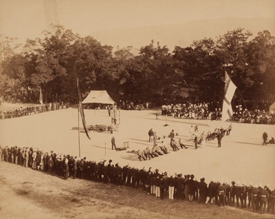 Lot 65 - Hong Kong. Two photographs of British military games at the Hong Kong garrison, c. 1890s