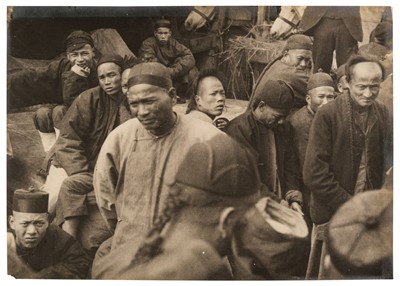 Lot 16 - China. A group of seated Chinese and a photograph of a German ship doctor, Tientsin c. 1900