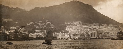 Lot 61 - Hong Kong. Panoramic view of Central Hong Kong across the Harbour by A. Hing, c. 1930