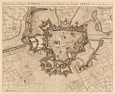 Lot 160 - Europe. A collection of approximately 75 maps of cities and battle plans, mostly 18th-century