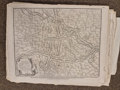Lot 160 - Europe. A collection of approximately 75 maps of cities and battle plans, mostly 18th-century