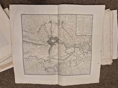 Lot 160 - Europe. A collection of approximately 75 maps of cities and battle plans, mostly 18th-century
