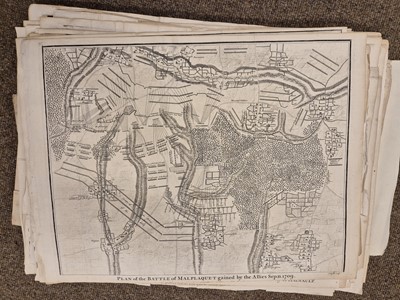 Lot 160 - Europe. A collection of approximately 75 maps of cities and battle plans, mostly 18th-century
