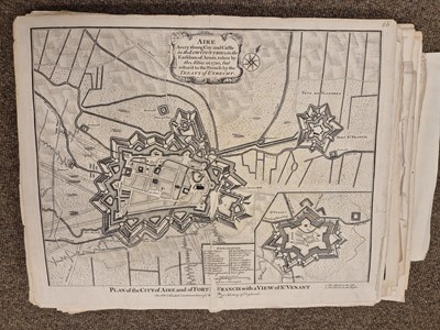 Lot 160 - Europe. A collection of approximately 75 maps of cities and battle plans, mostly 18th-century