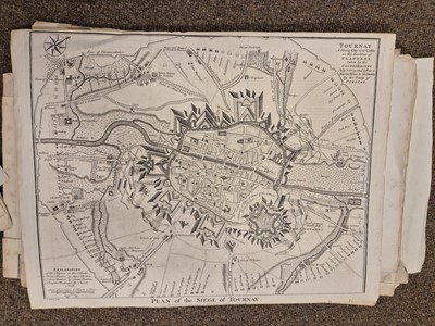 Lot 160 - Europe. A collection of approximately 75 maps of cities and battle plans, mostly 18th-century