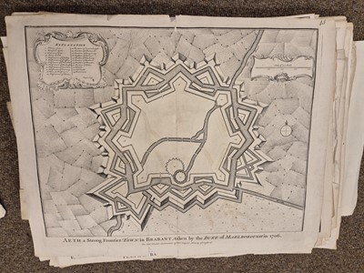 Lot 160 - Europe. A collection of approximately 75 maps of cities and battle plans, mostly 18th-century
