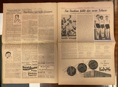 Lot 397 - Olympic Games 1936. 16 newspapers 1-16 August 1936