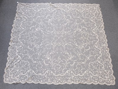 Lot 548 - Lace. A Brussels lace cream veil, early 20th century