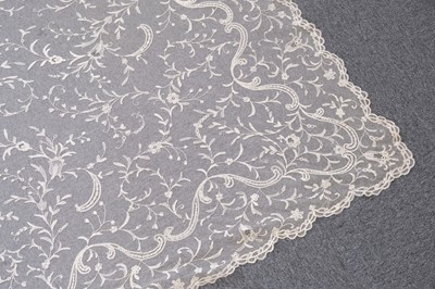 Lot 548 - Lace. A Brussels lace cream veil, early 20th century