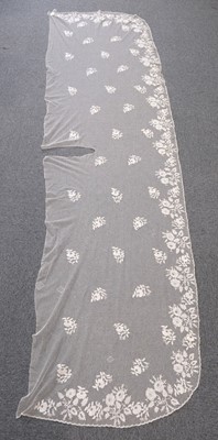 Lot 548 - Lace. A Brussels lace cream veil, early 20th century