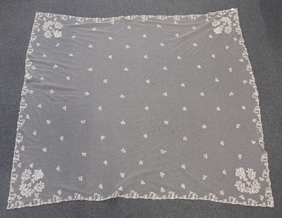 Lot 548 - Lace. A Brussels lace cream veil, early 20th century