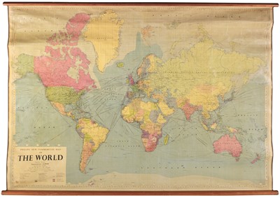 Lot 219 - Wall Maps. George Phillip & Son Lts (publisher), Philip's Map of the World..., circa 1920