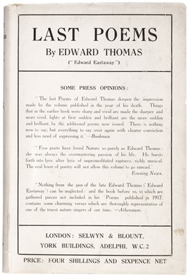 Lot 736 - Thomas (Edward).. Last Poems, 1st edition, 1918