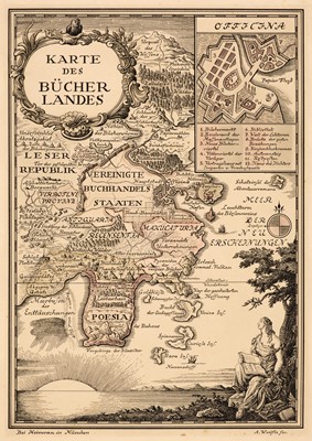 Lot 146 - Allegorical Maps. Woelfle (Alphons), Das Bucherland, Munich. circa 1938