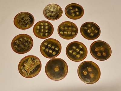 Lot 371 - Indian playing cards. Dashavatara Ganjifa, Rajasthan type II, possibly late 19th century