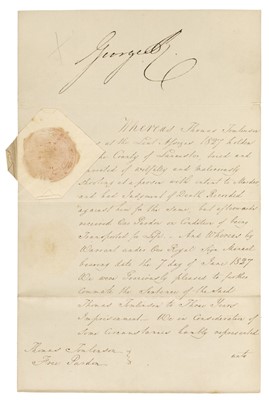 Lot 170 - George IV (1762-1830). Document Signed, St James, 7 April 1829