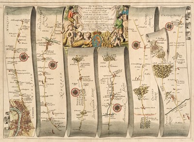 Lot 194 - Ogilby (John). The Road from London to Aberistwith on three sheets [1675 or later]