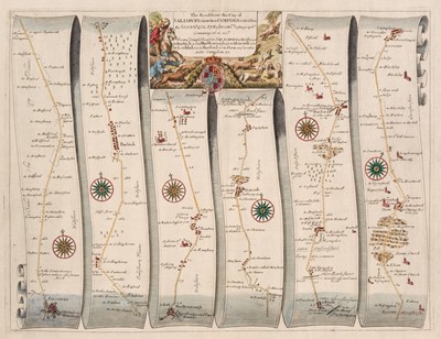 Lot 193 - Ogilby (John). Six Strip Road Maps [1675 or later]