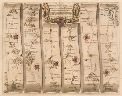 Lot 192 - Ogilby (John). Four Strip Road Maps [1675 or later]