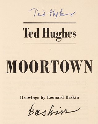 Lot 615 - Hughes (Ted). Moortown, 1st US edition, signed by Hughes and Baskin, 1979