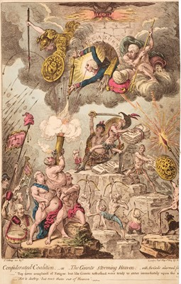 Lot 104 - Gillray (James). Confederated-Coalition;-or-The Giants storming Heaven, 1804