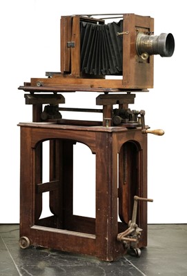 Lot 124 - W. Watson & Sons Studio Camera with Adjustable & Portable Studio Platform Stand